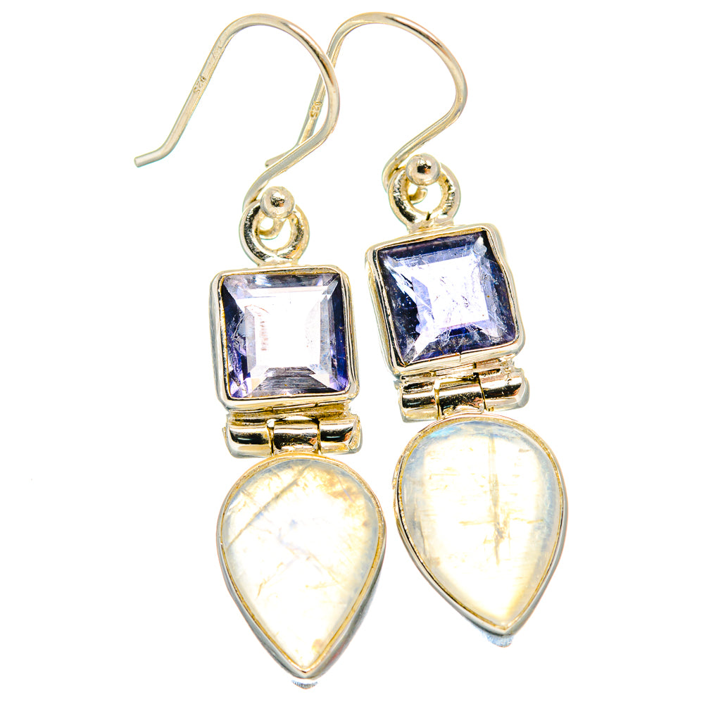 Rainbow Moonstone Earrings handcrafted by Ana Silver Co - EARR424557