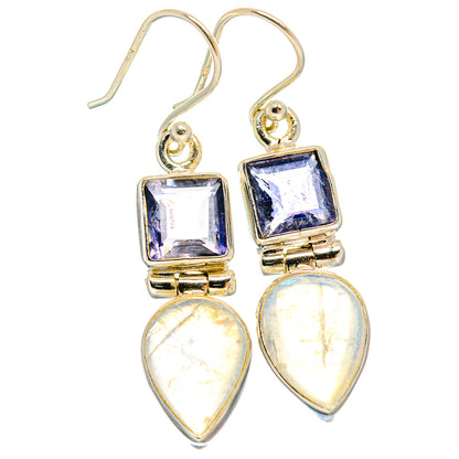 Rainbow Moonstone Earrings handcrafted by Ana Silver Co - EARR424557