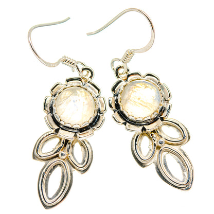 Rainbow Moonstone Earrings handcrafted by Ana Silver Co - EARR424577