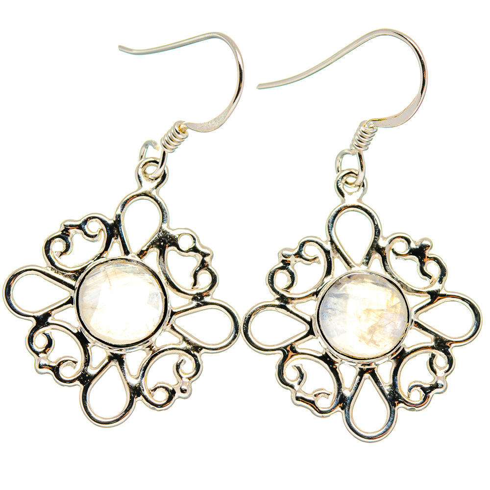 Rainbow Moonstone Earrings handcrafted by Ana Silver Co - EARR424579