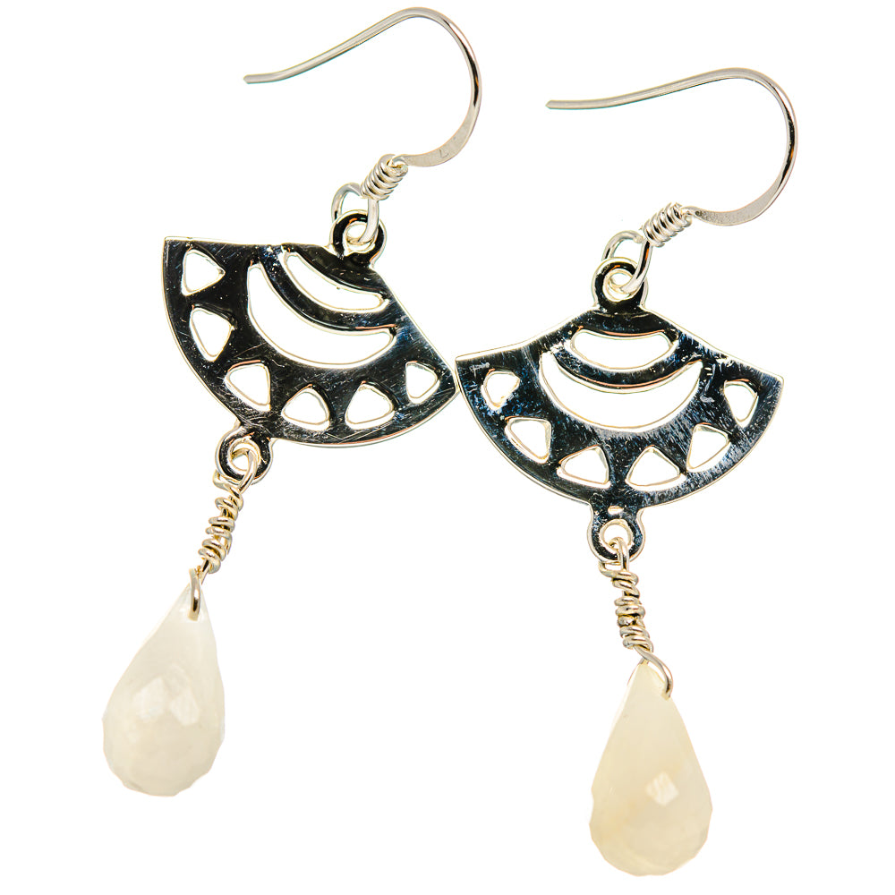 Rainbow Moonstone Earrings handcrafted by Ana Silver Co - EARR424580