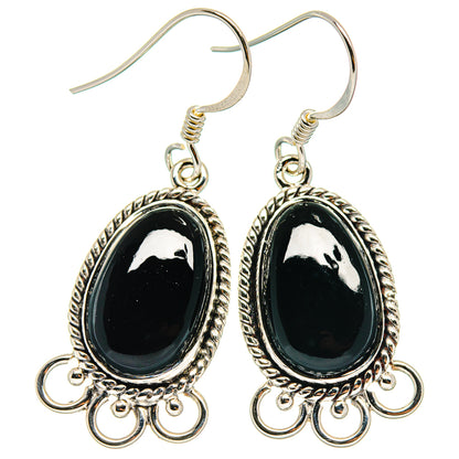 Black Onyx Earrings handcrafted by Ana Silver Co - EARR424581