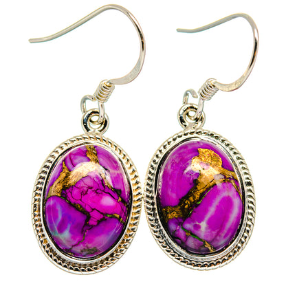 Purple Copper Composite Turquoise Earrings handcrafted by Ana Silver Co - EARR424593