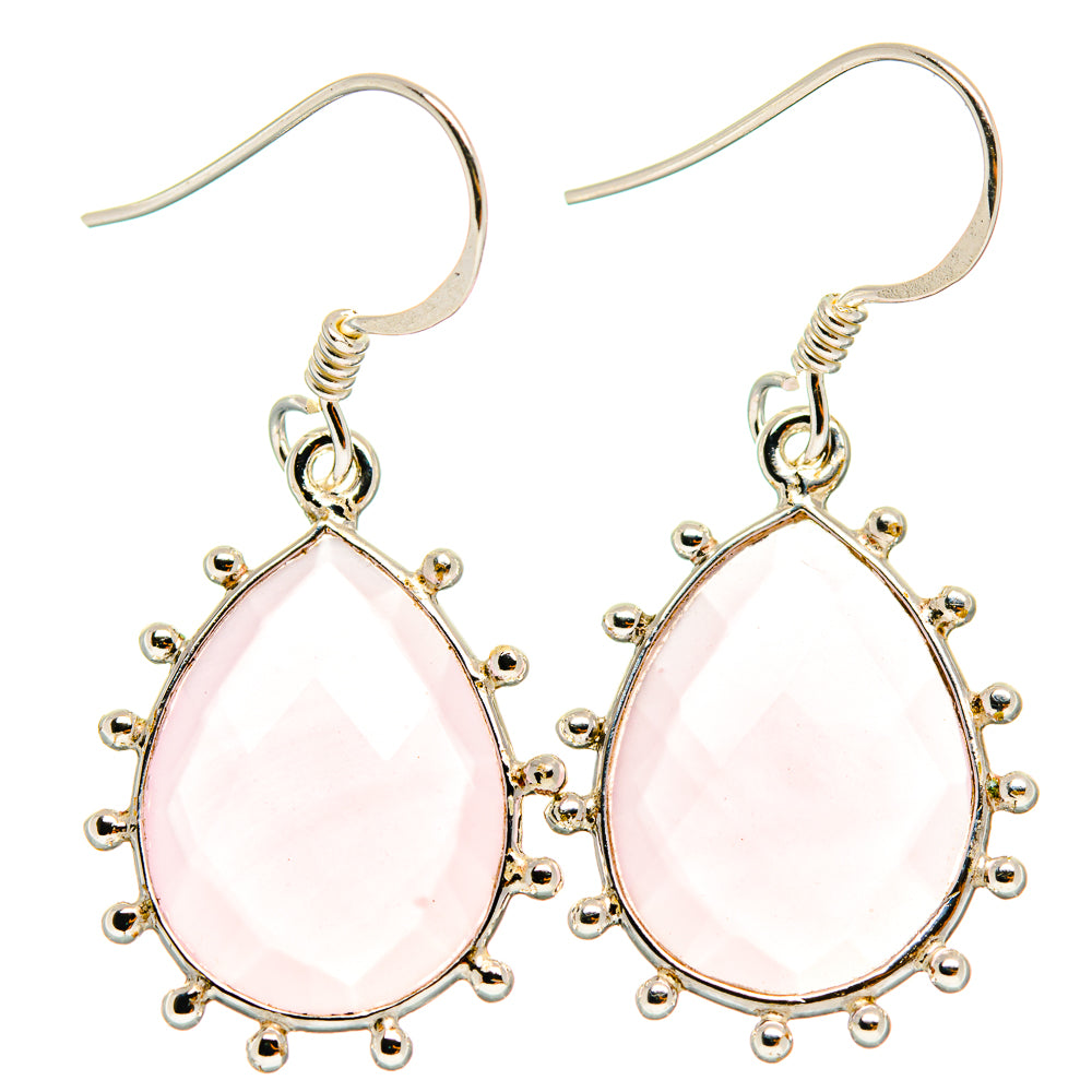 Rose Quartz Earrings handcrafted by Ana Silver Co - EARR424603