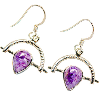Charoite Earrings handcrafted by Ana Silver Co - EARR424612