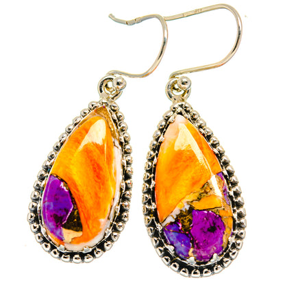 Spiny Oyster Turquoise Earrings handcrafted by Ana Silver Co - EARR424623