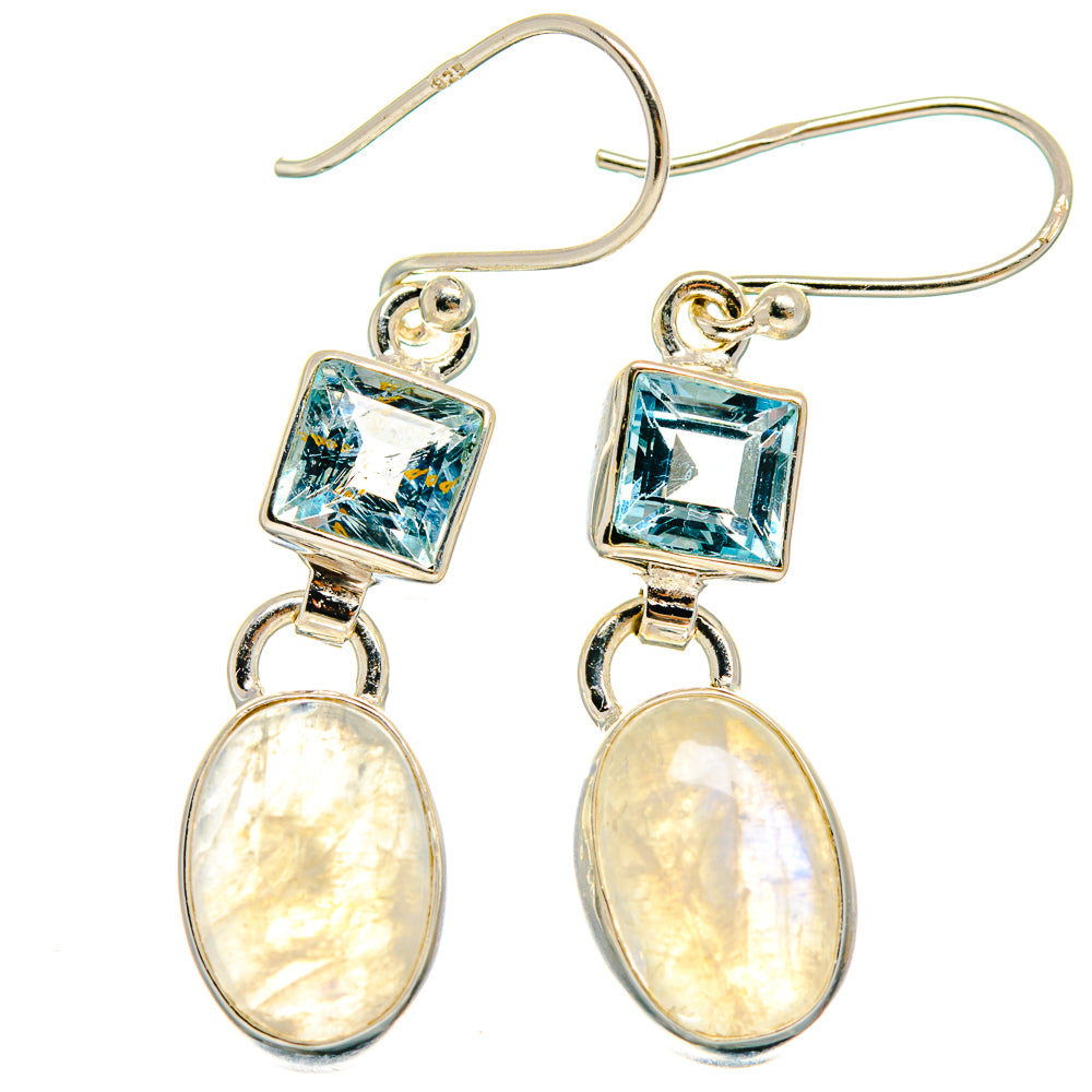 Rainbow Moonstone Earrings handcrafted by Ana Silver Co - EARR424626
