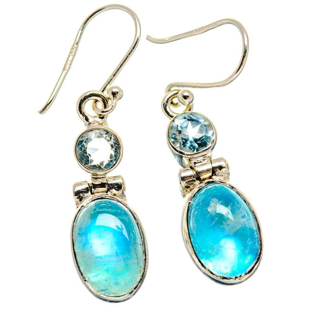 Rainbow Moonstone Earrings handcrafted by Ana Silver Co - EARR424627
