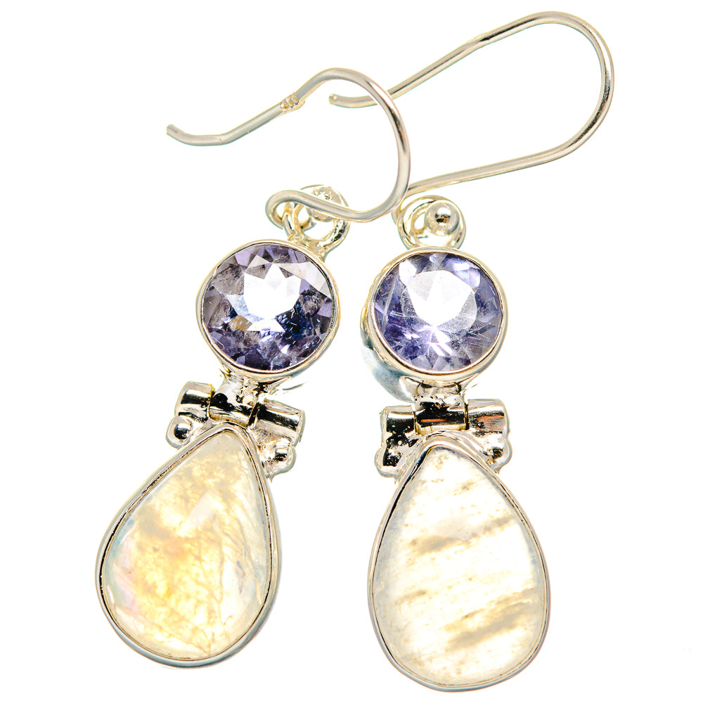 Rainbow Moonstone Earrings handcrafted by Ana Silver Co - EARR424629 - Photo 2