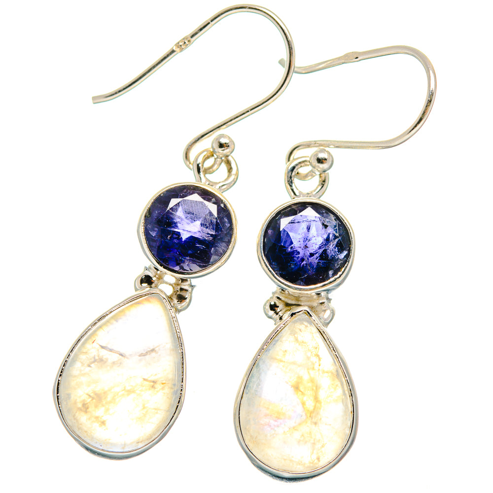 Rainbow Moonstone Earrings handcrafted by Ana Silver Co - EARR424632