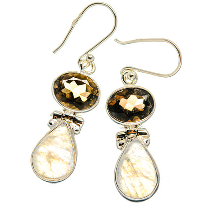 Rainbow Moonstone Earrings handcrafted by Ana Silver Co - EARR424635