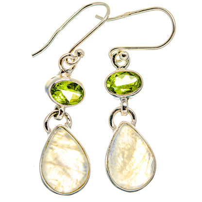 Rainbow Moonstone Earrings handcrafted by Ana Silver Co - EARR424639