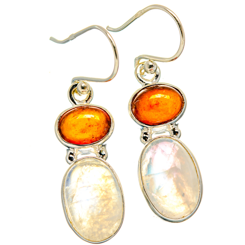 Rainbow Moonstone Earrings handcrafted by Ana Silver Co - EARR424645