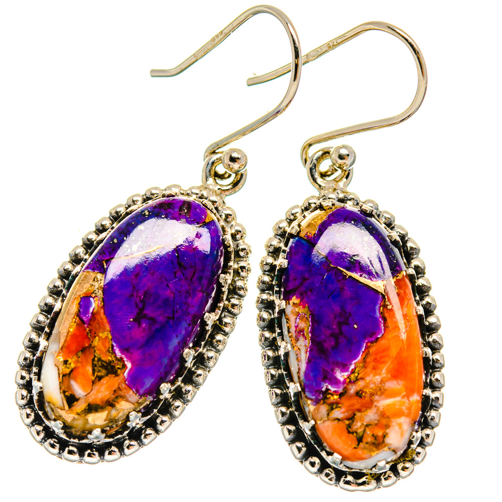 Spiny Oyster Turquoise Earrings handcrafted by Ana Silver Co - EARR424649