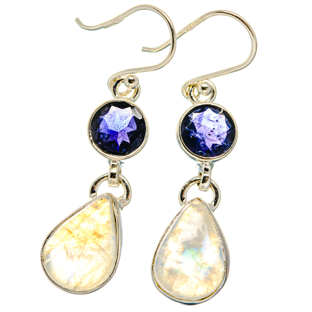 Rainbow Moonstone Earrings handcrafted by Ana Silver Co - EARR424655