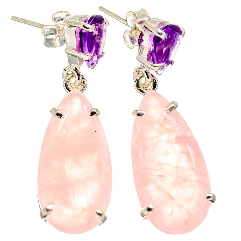 Rose Quartz Earrings handcrafted by Ana Silver Co - EARR424656