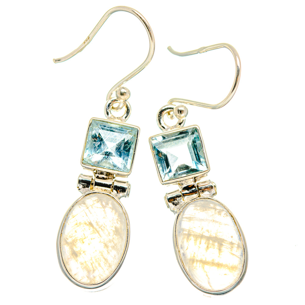 Rainbow Moonstone Earrings handcrafted by Ana Silver Co - EARR424657