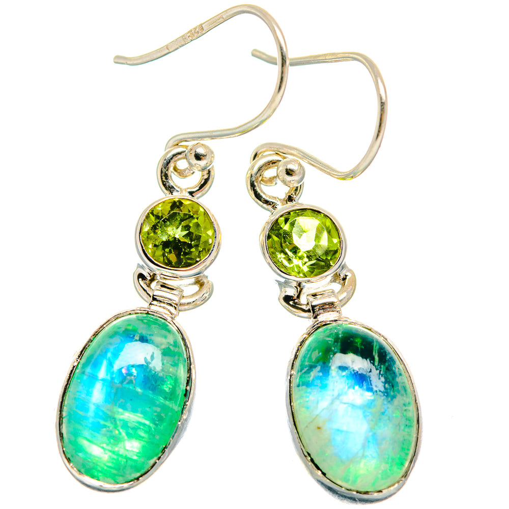 Green Moonstone Earrings handcrafted by Ana Silver Co - EARR424658