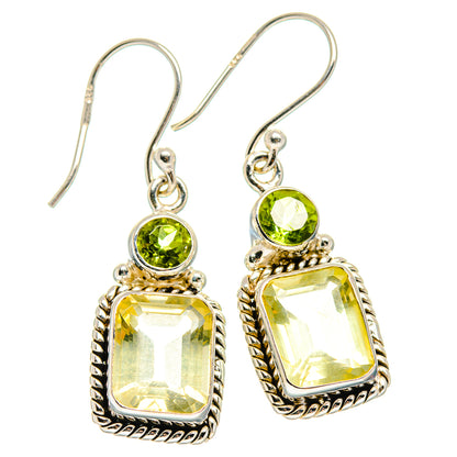 Citrine, Peridot Earrings handcrafted by Ana Silver Co - EARR424680