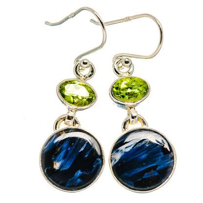 Pietersite, Peridot Earrings handcrafted by Ana Silver Co - EARR424681
