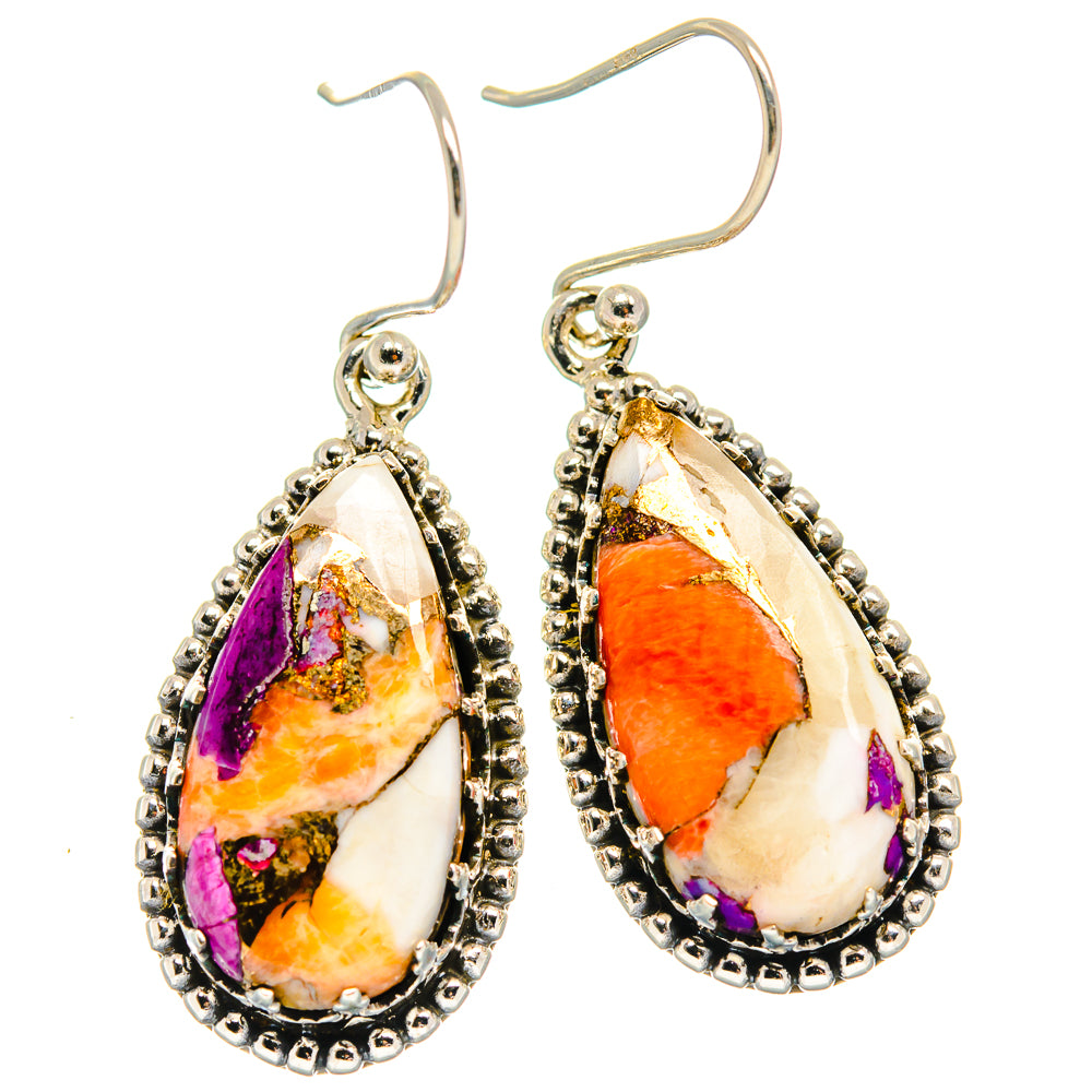 Spiny Oyster Turquoise Earrings handcrafted by Ana Silver Co - EARR424692