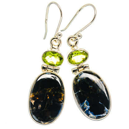 Pietersite, Peridot Earrings handcrafted by Ana Silver Co - EARR424694 - Photo 2