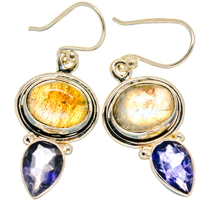 Labradorite, Tanzanite Earrings handcrafted by Ana Silver Co - EARR424717