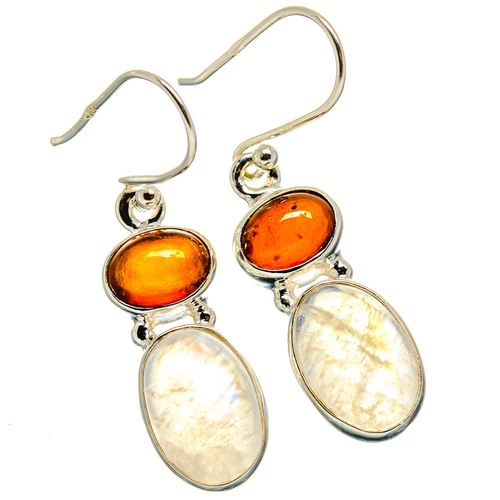 Rainbow Moonstone Earrings handcrafted by Ana Silver Co - EARR424721
