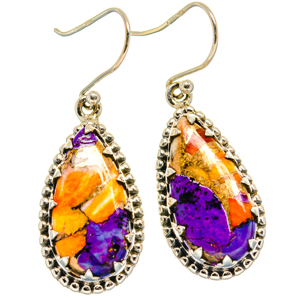 Spiny Oyster Turquoise Earrings handcrafted by Ana Silver Co - EARR424727