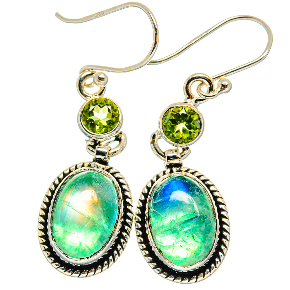 Green Moonstone Earrings handcrafted by Ana Silver Co - EARR424729