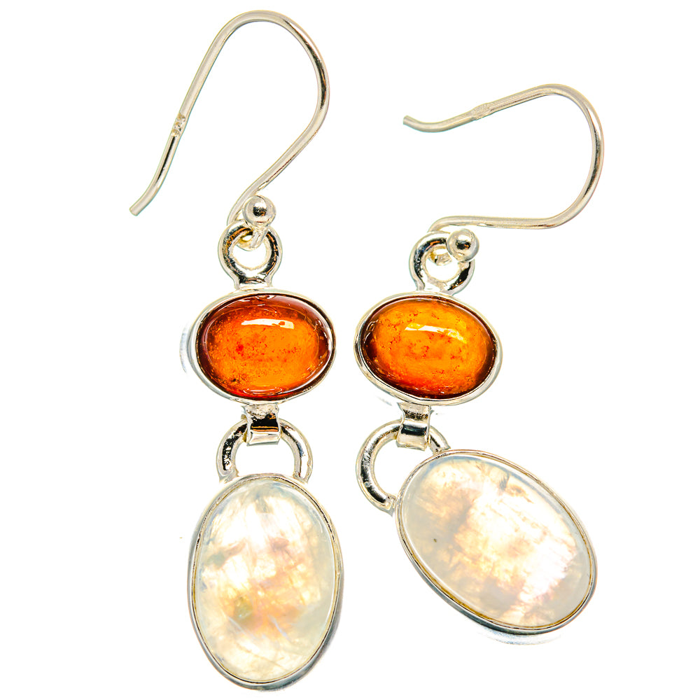 Rainbow Moonstone Earrings handcrafted by Ana Silver Co - EARR424730 - Photo 2