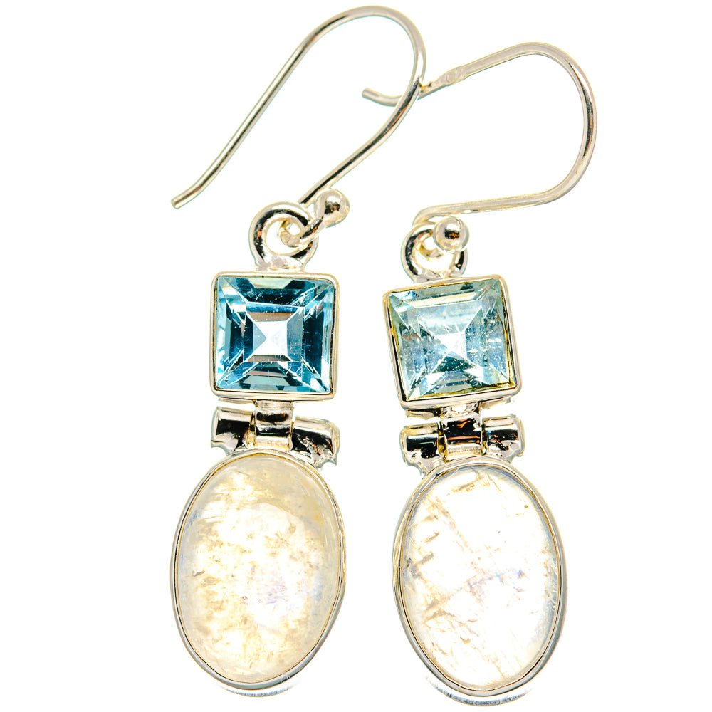 Rainbow Moonstone Earrings handcrafted by Ana Silver Co - EARR424734 - Photo 2