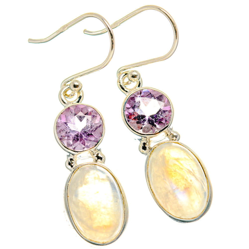 Rainbow Moonstone Earrings handcrafted by Ana Silver Co - EARR424751
