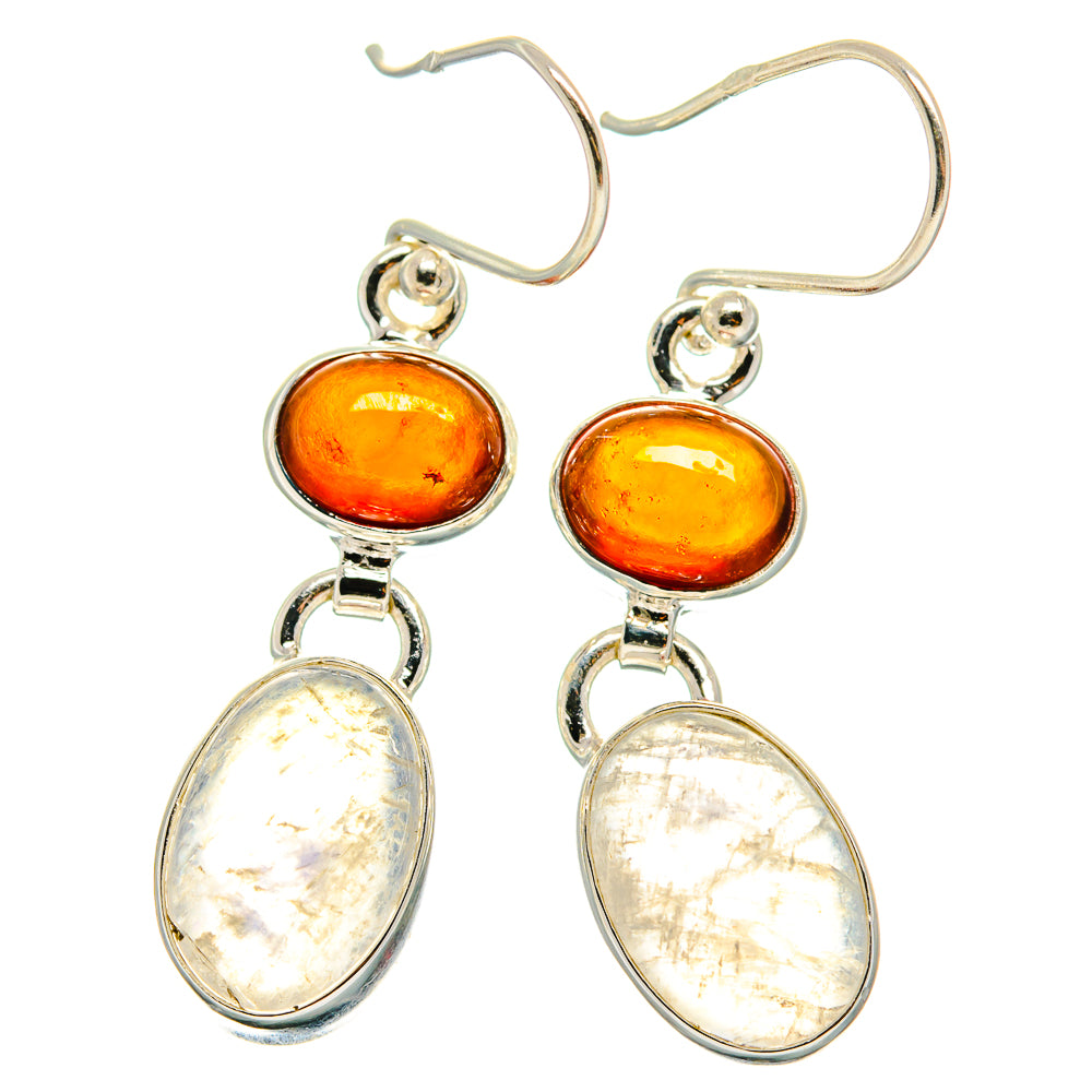 Rainbow Moonstone Earrings handcrafted by Ana Silver Co - EARR424756 - Photo 2