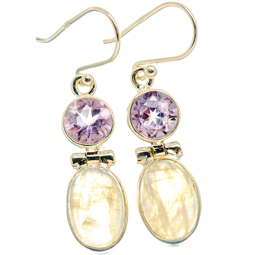 Rainbow Moonstone Earrings handcrafted by Ana Silver Co - EARR424757 - Photo 2