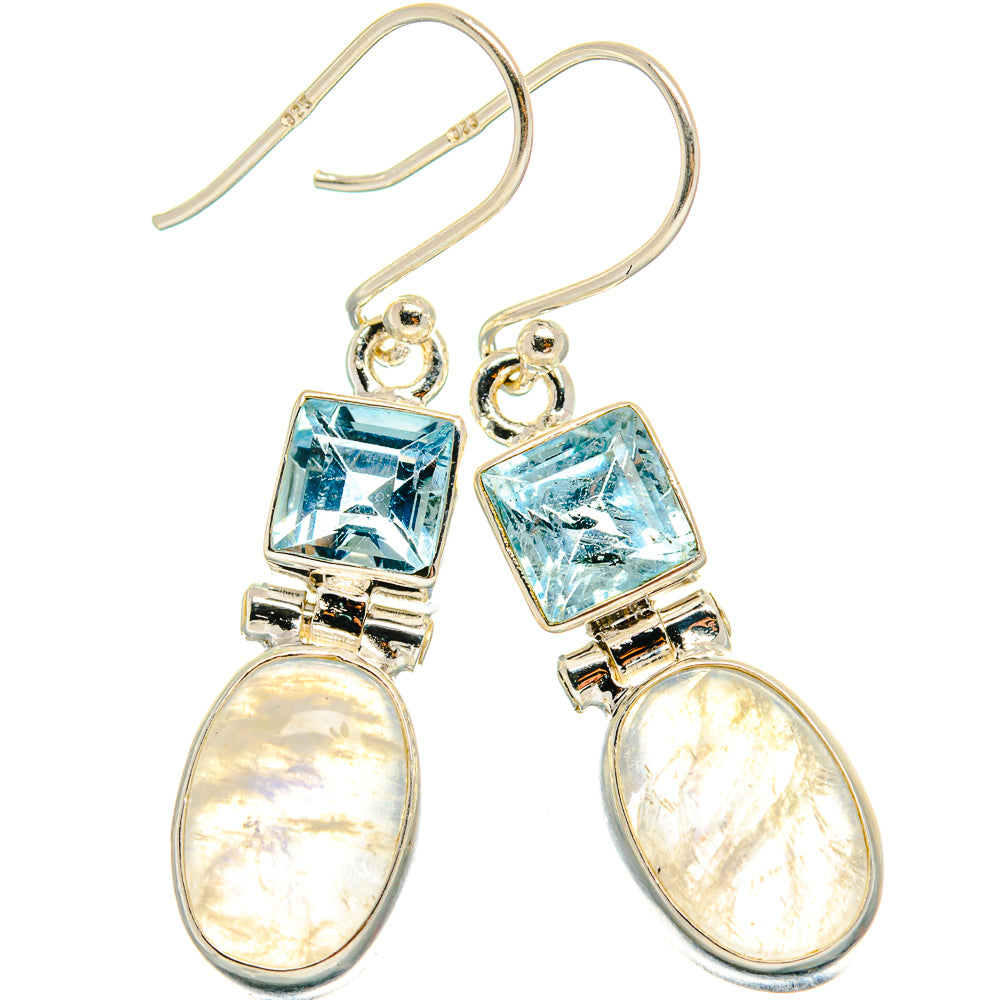 Rainbow Moonstone Earrings handcrafted by Ana Silver Co - EARR424759 - Photo 2