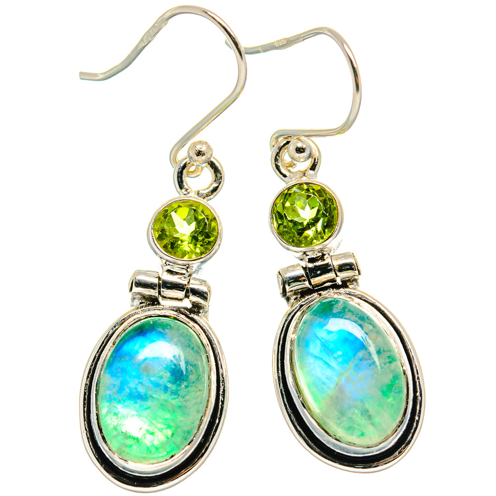 Green Moonstone Earrings handcrafted by Ana Silver Co - EARR424760