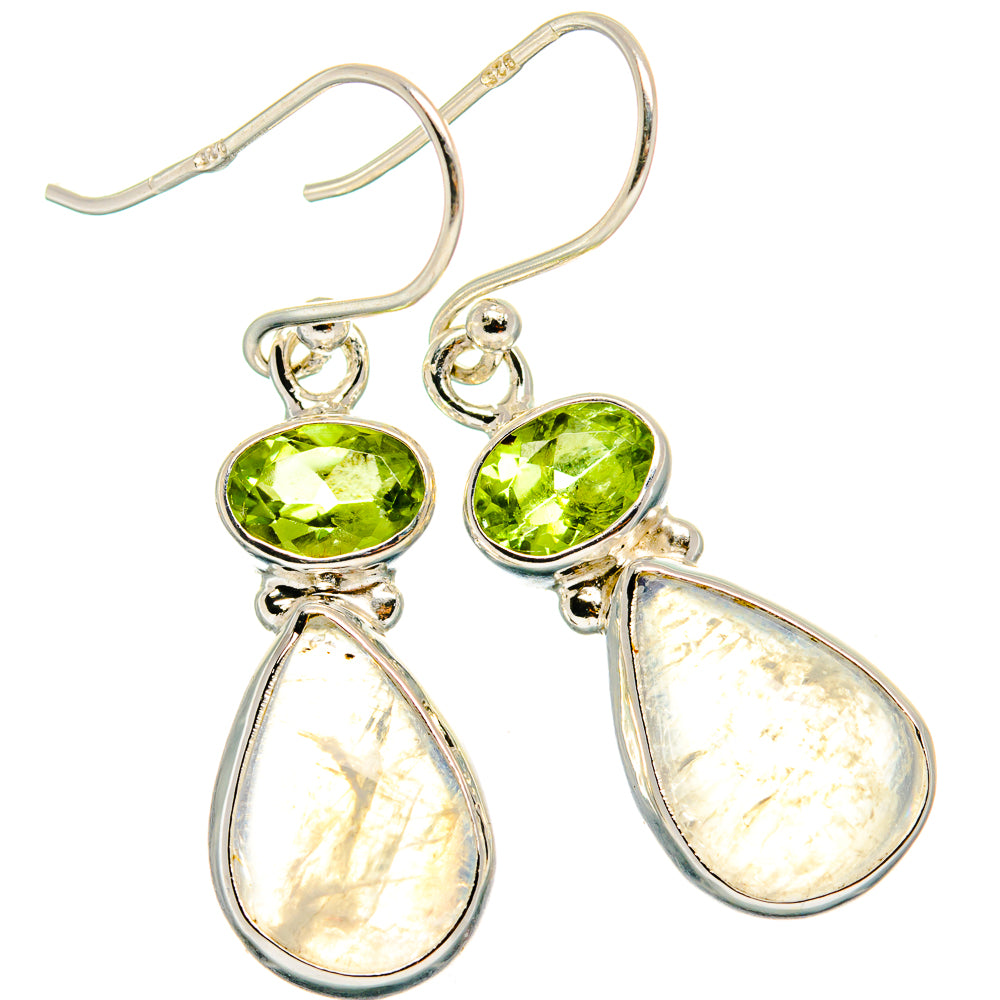 Rainbow Moonstone Earrings handcrafted by Ana Silver Co - EARR424763