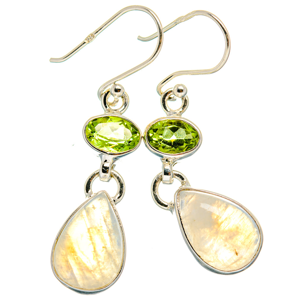 Rainbow Moonstone Earrings handcrafted by Ana Silver Co - EARR424767 - Photo 2