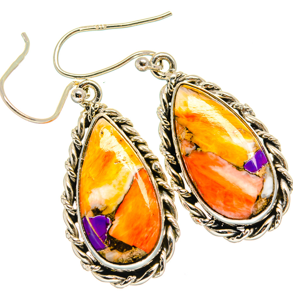 Spiny Oyster Turquoise Earrings handcrafted by Ana Silver Co - EARR424768