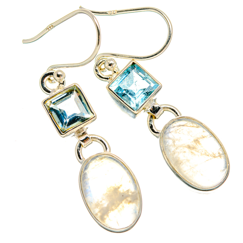 Rainbow Moonstone Earrings handcrafted by Ana Silver Co - EARR424771 - Photo 2