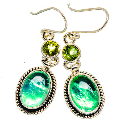 Green Moonstone Earrings handcrafted by Ana Silver Co - EARR424779