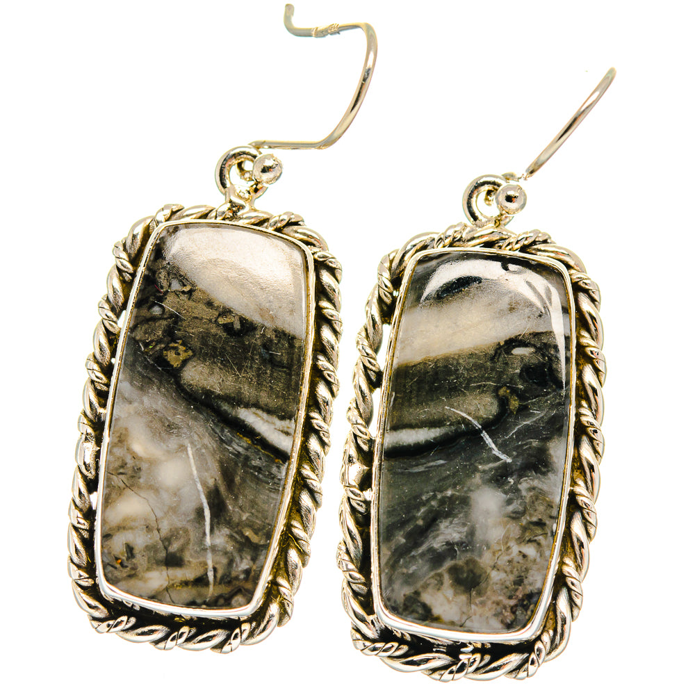 Pinolith Jasper Earrings handcrafted by Ana Silver Co - EARR424791 - Photo 2