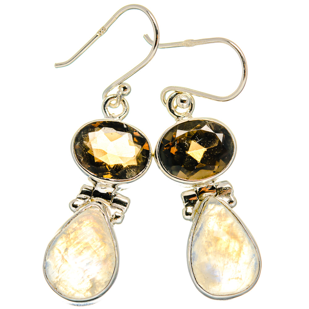 Rainbow Moonstone Earrings handcrafted by Ana Silver Co - EARR424827 - Photo 2