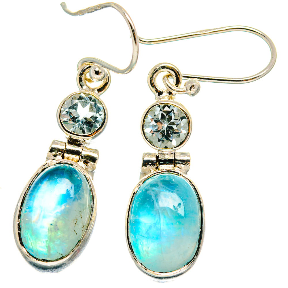 Rainbow Moonstone Earrings handcrafted by Ana Silver Co - EARR424837 - Photo 2