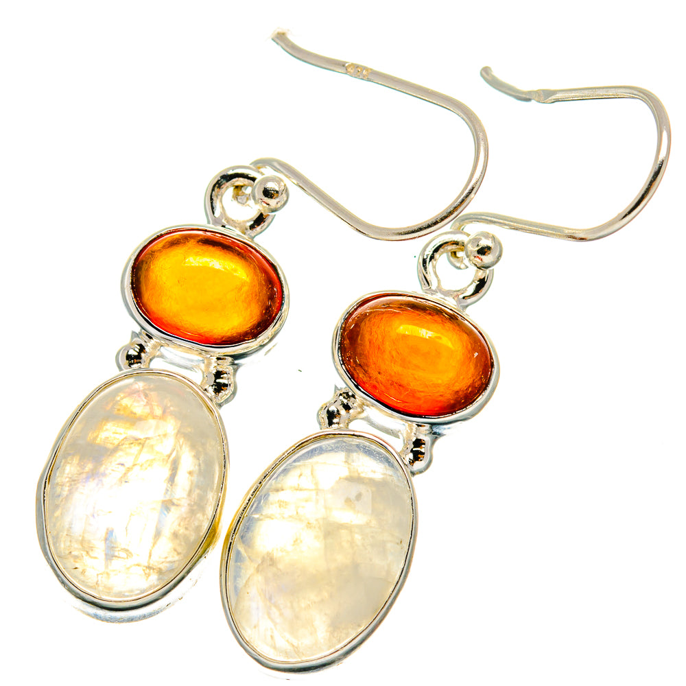Rainbow Moonstone Earrings handcrafted by Ana Silver Co - EARR424846 - Photo 2