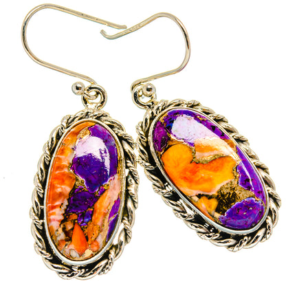 Spiny Oyster Turquoise Earrings handcrafted by Ana Silver Co - EARR424867
