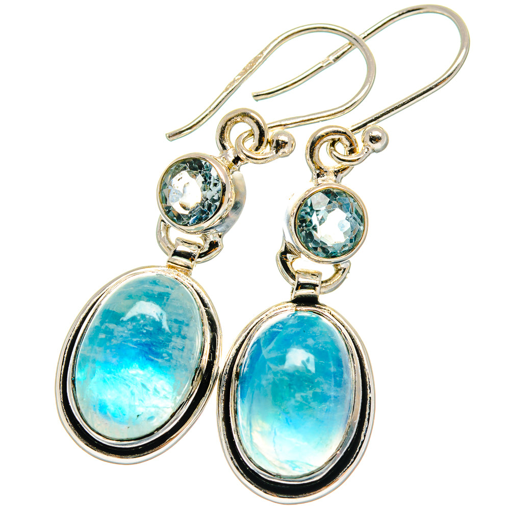 Rainbow Moonstone Earrings handcrafted by Ana Silver Co - EARR424872