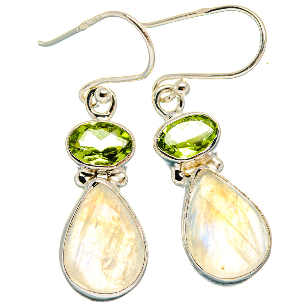 Rainbow Moonstone Earrings handcrafted by Ana Silver Co - EARR424875 - Photo 2