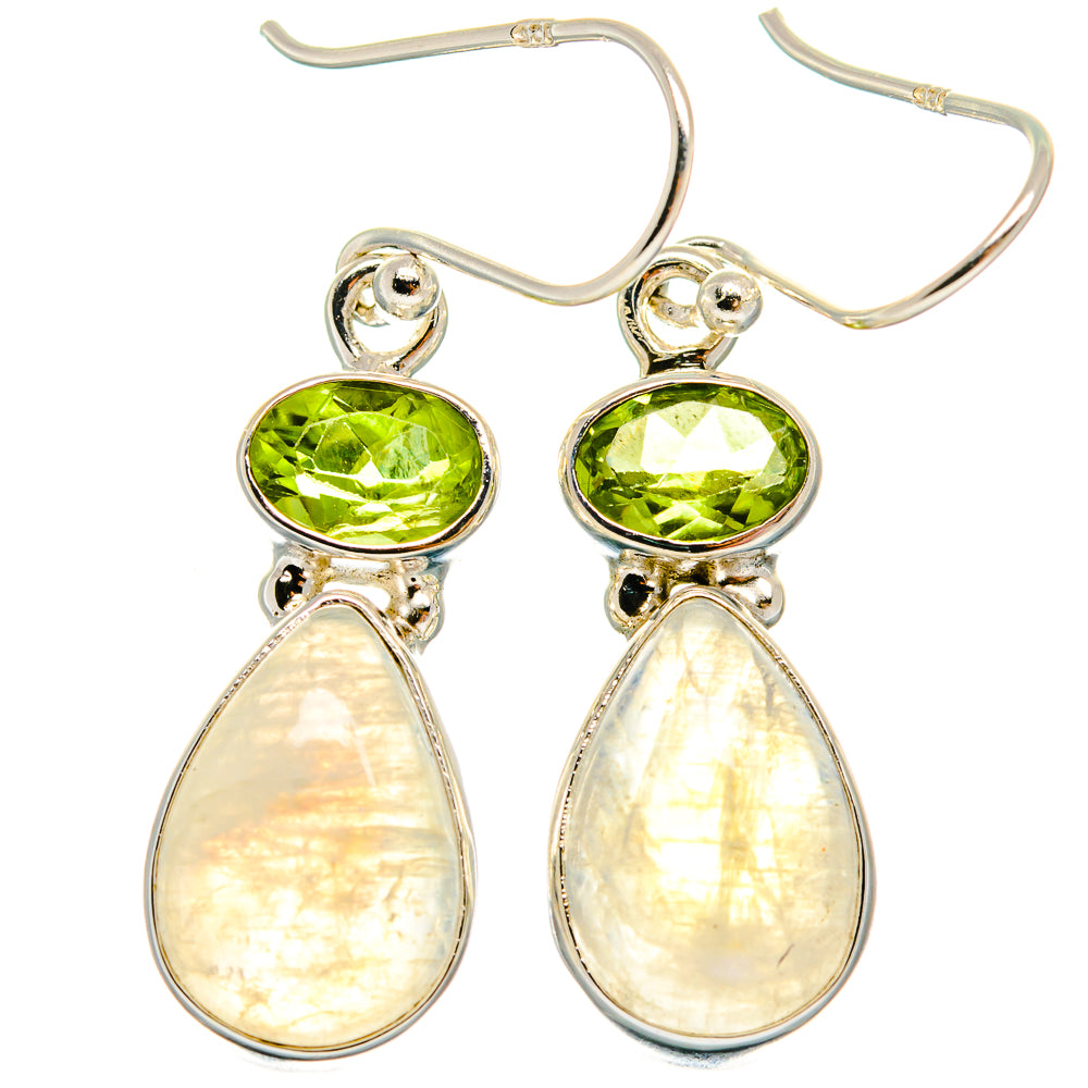 Rainbow Moonstone Earrings handcrafted by Ana Silver Co - EARR424876 - Photo 2